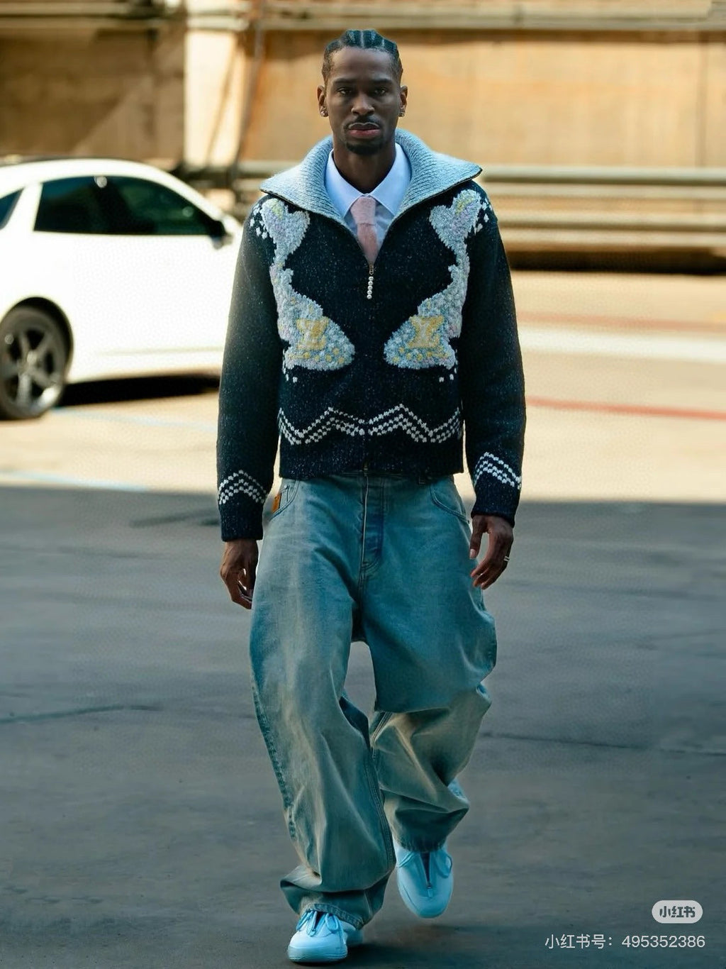 Louis Vuitton Men's Autumn/Winter Letter Print Color Block Collar Long Sleeve Knitted Sweater Zipper Knitted Waistcoat Jacket #81474