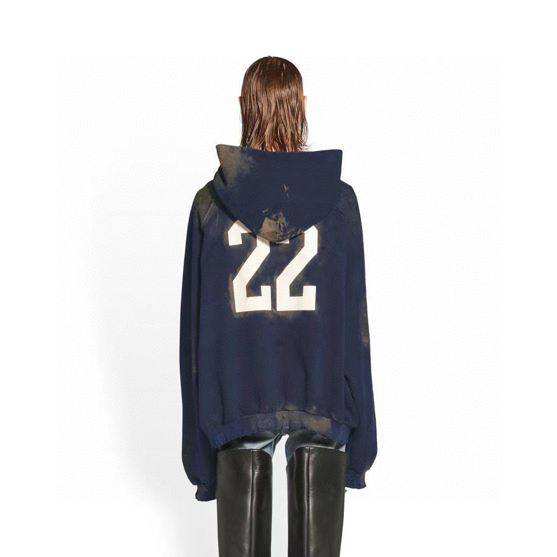 Balenciaga Men's Women's Spring and Autumn Fashion Retro Old Embroidery Casual Hooded Sweatshirt Ngvp #2421