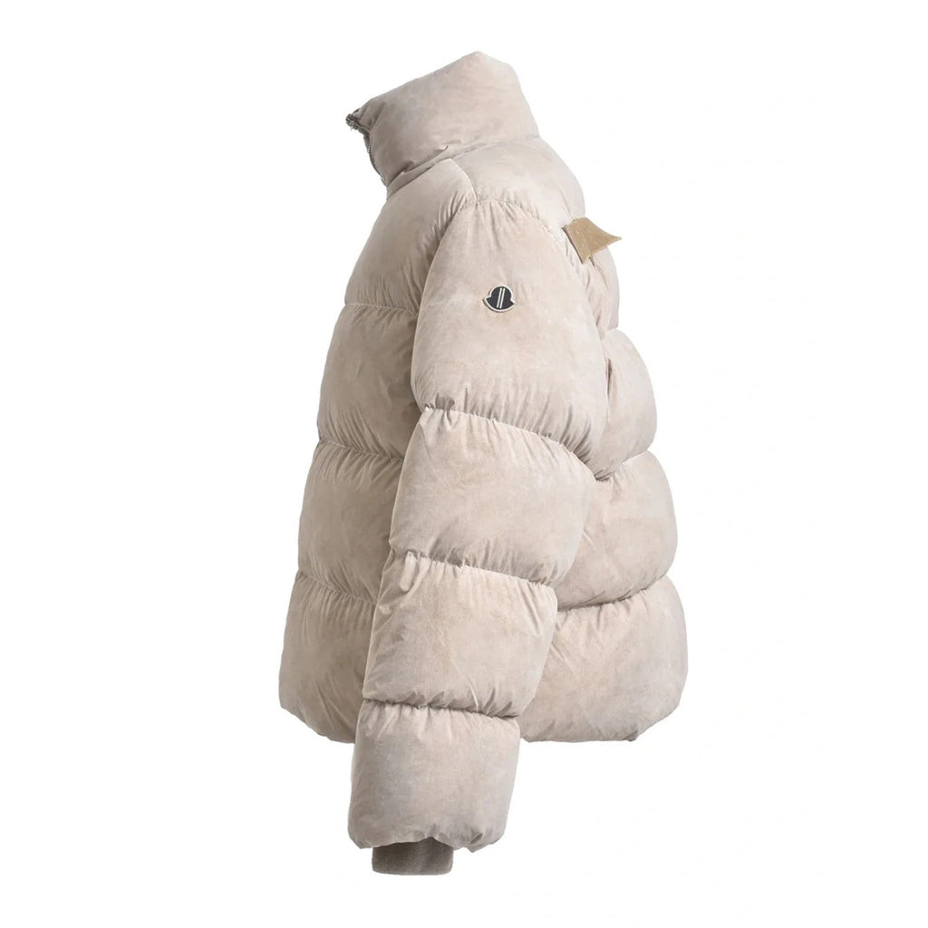 Rick Owens x Moncler Men's Women's Winter Solid Colour Standing Collar Zipper Long Sleeve Loose Down Jacket Short Jacket Ngvp #1568