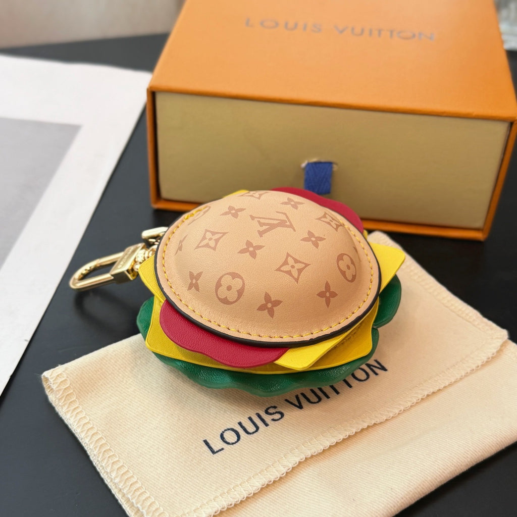 Louis Vuitton Letter-printed Leather Hamburger-shaped Earphone Bag Bags Charm #77581