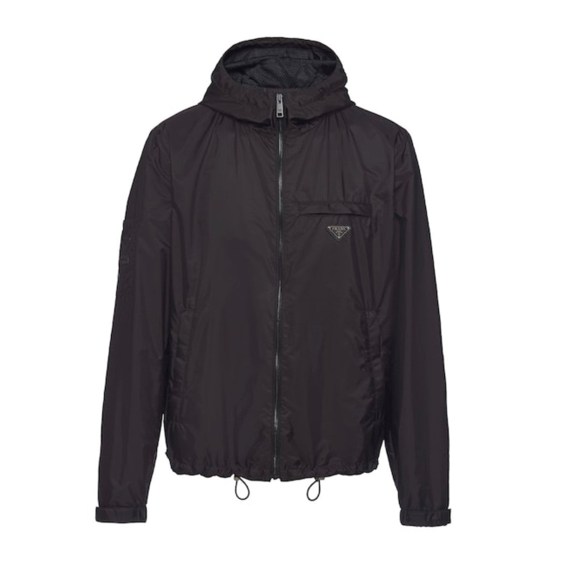 Prada Men's Women's Spring and Summer Fashion Solid Color Zipper Long Sleeve Hooded Jacket #72281
