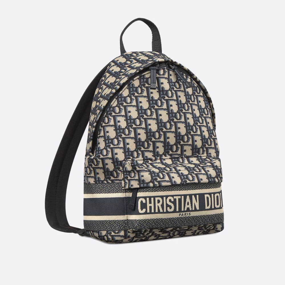 Dior Travel Men's And Women's  Fashion Classic Logo Print Color Blocked Dual Zip Backpack Bag Bags M6108SDGI_M928 #79452