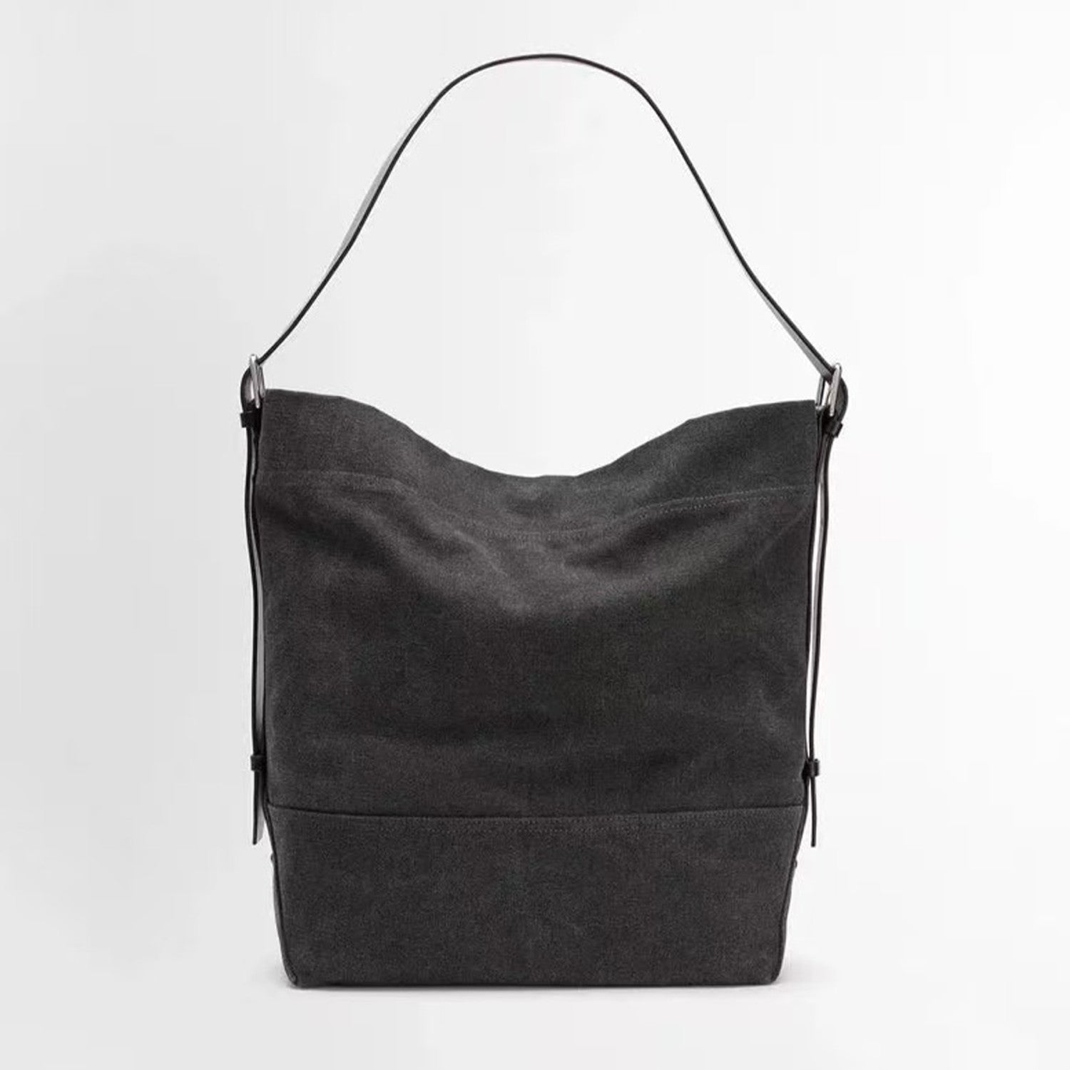 Lemaire Women's Canvas Adjustable Shoulder Strap Tote Bag Fashion Trend High Street Cowboy Splicing Large Capacity Handbag Shoulder Bag Ngvp #2432