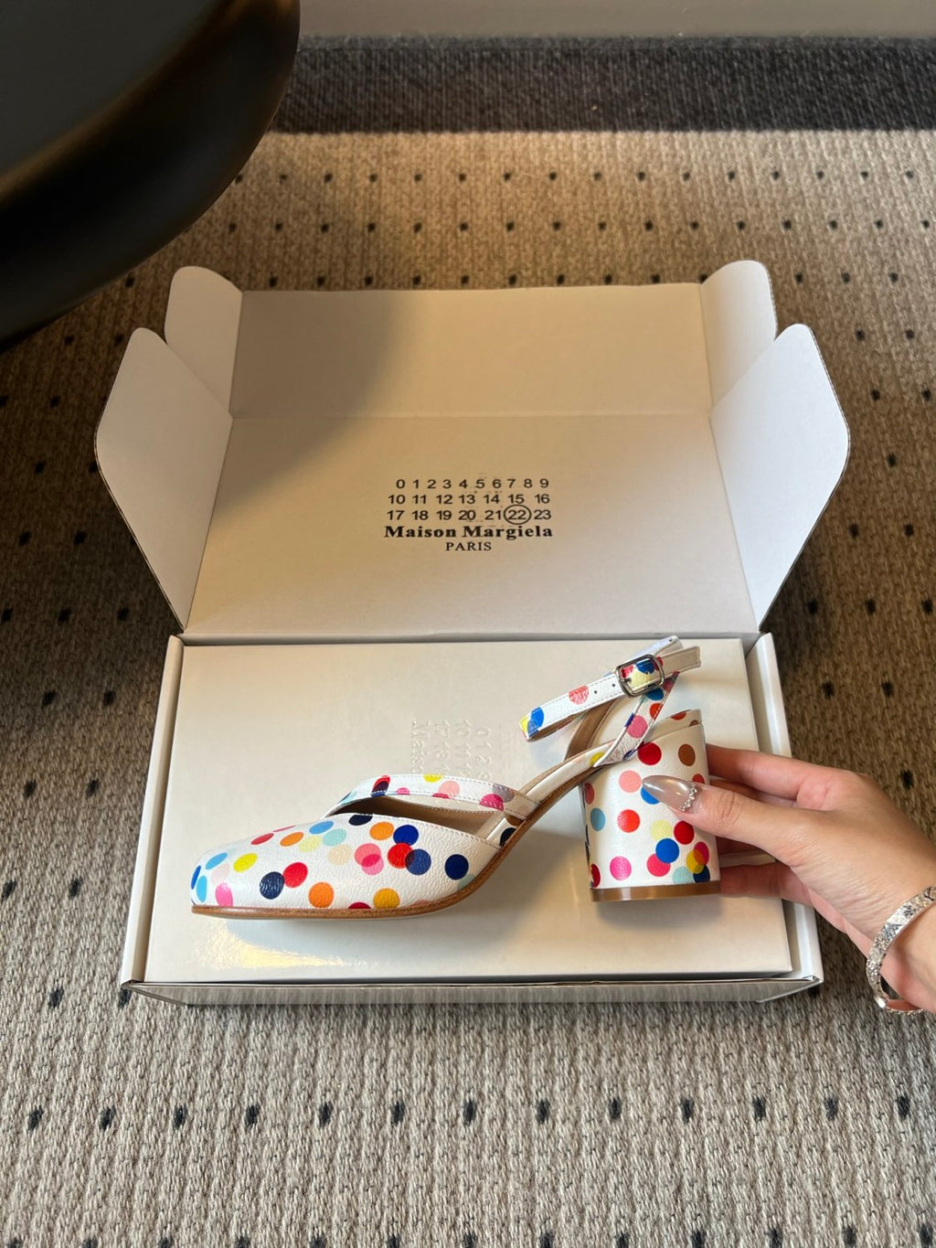 Maison Margiel Polka Dot Split Toe Shoes #381391