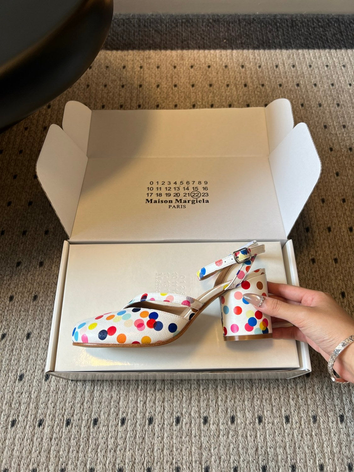 Maison Margiel Polka Dot Split Toe Shoes #381391