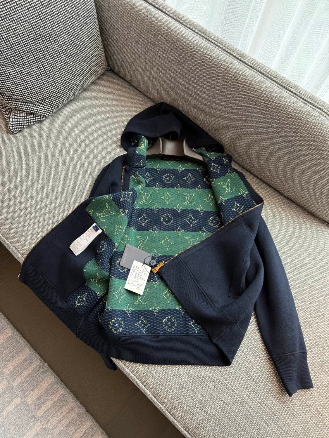 Louis Vuitton MONOGRAM Men's Spring/Fall Fashion Casual Hooded Zipper Letter Print Reversible Jacket #331359