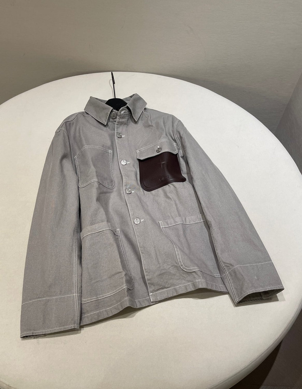 Dior Men's Spring And Fall Logo Patch Pockets Lapel Single breasted Loose Long Sleeved Denim Jacket #73474
