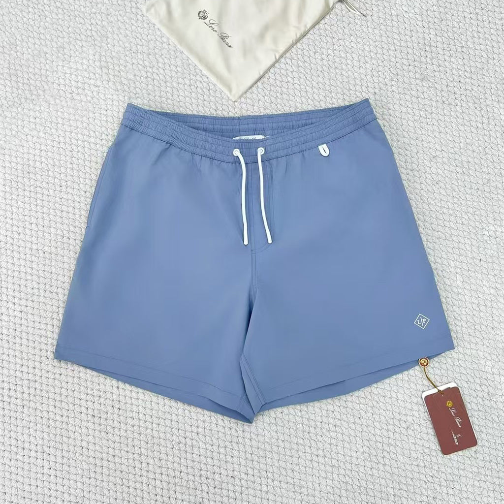 Loro Piana Men's Summer Solid Color Elastic Waist Tie Casual Comfortable Shorts #75521