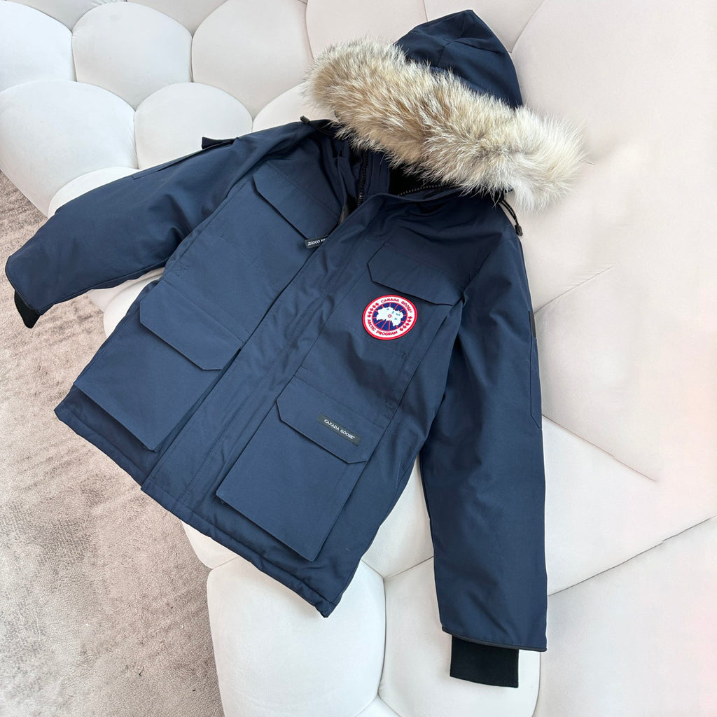 Canada Goose Men's Winter Solid Colour Velcro Zip Hooded Puffer Down Jacket #97487