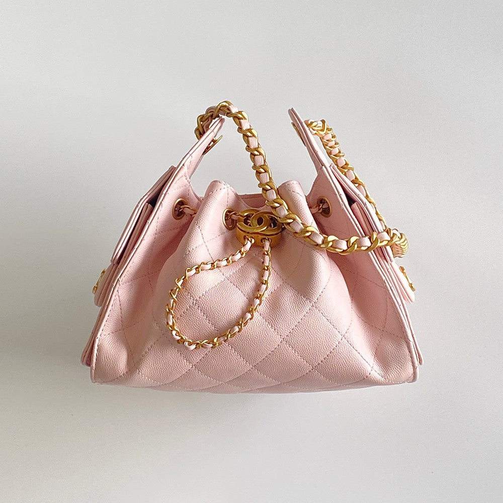 Chanel 25 Mini handbag Metallic Grained Calfskin #333968