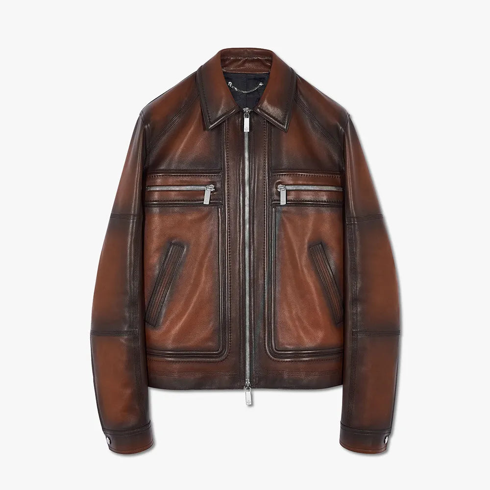 Berluti Leather Jacket Coat #9972