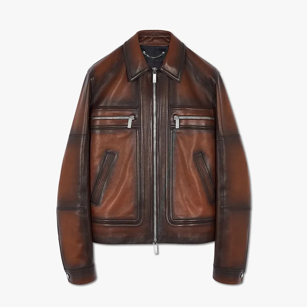 Berluti Leather Jacket Coat #9972