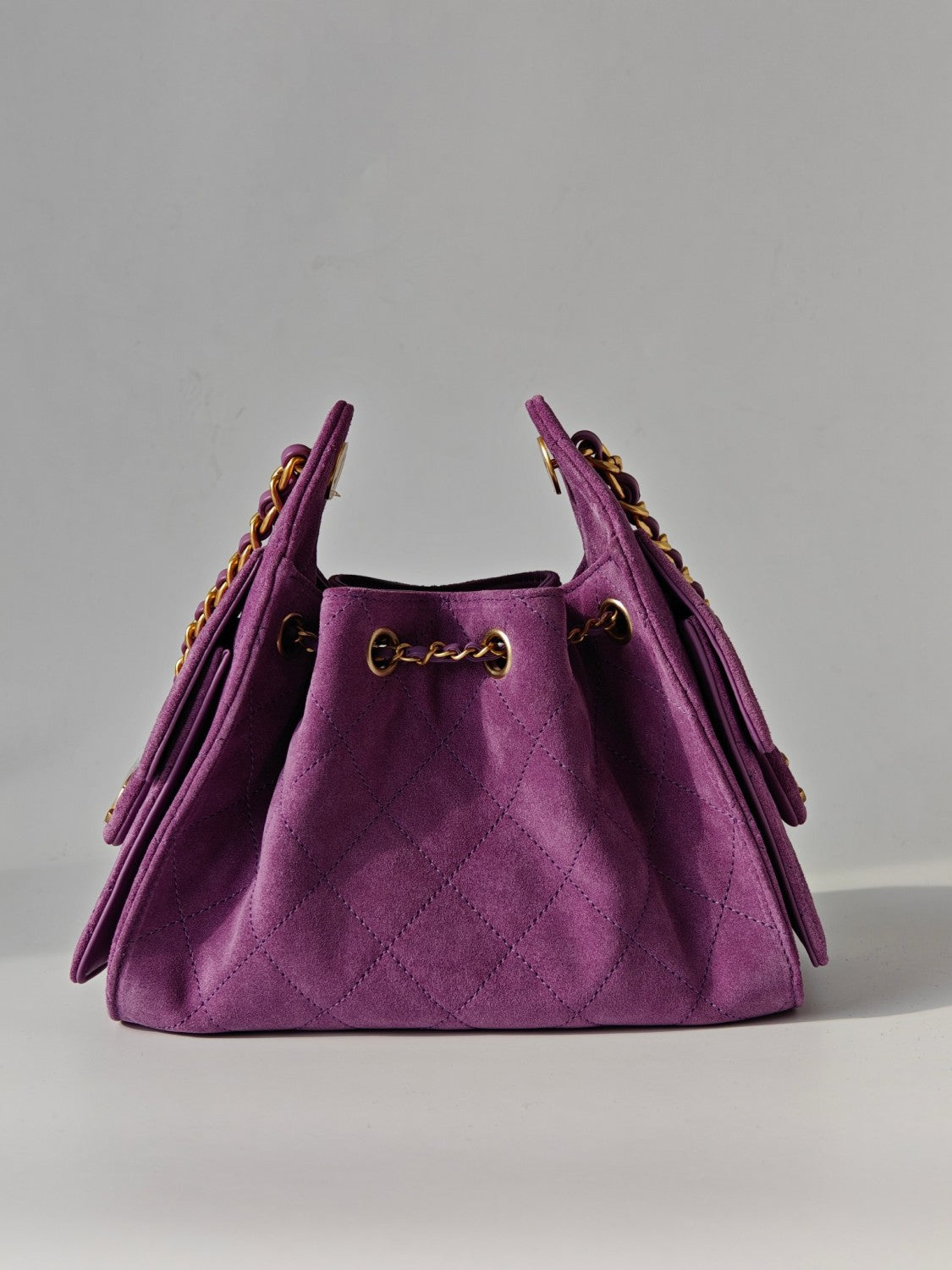 CHANEL 25 Women's Mini Handbag in Suede Calfskin and Gold-Plated Hardware #83167A