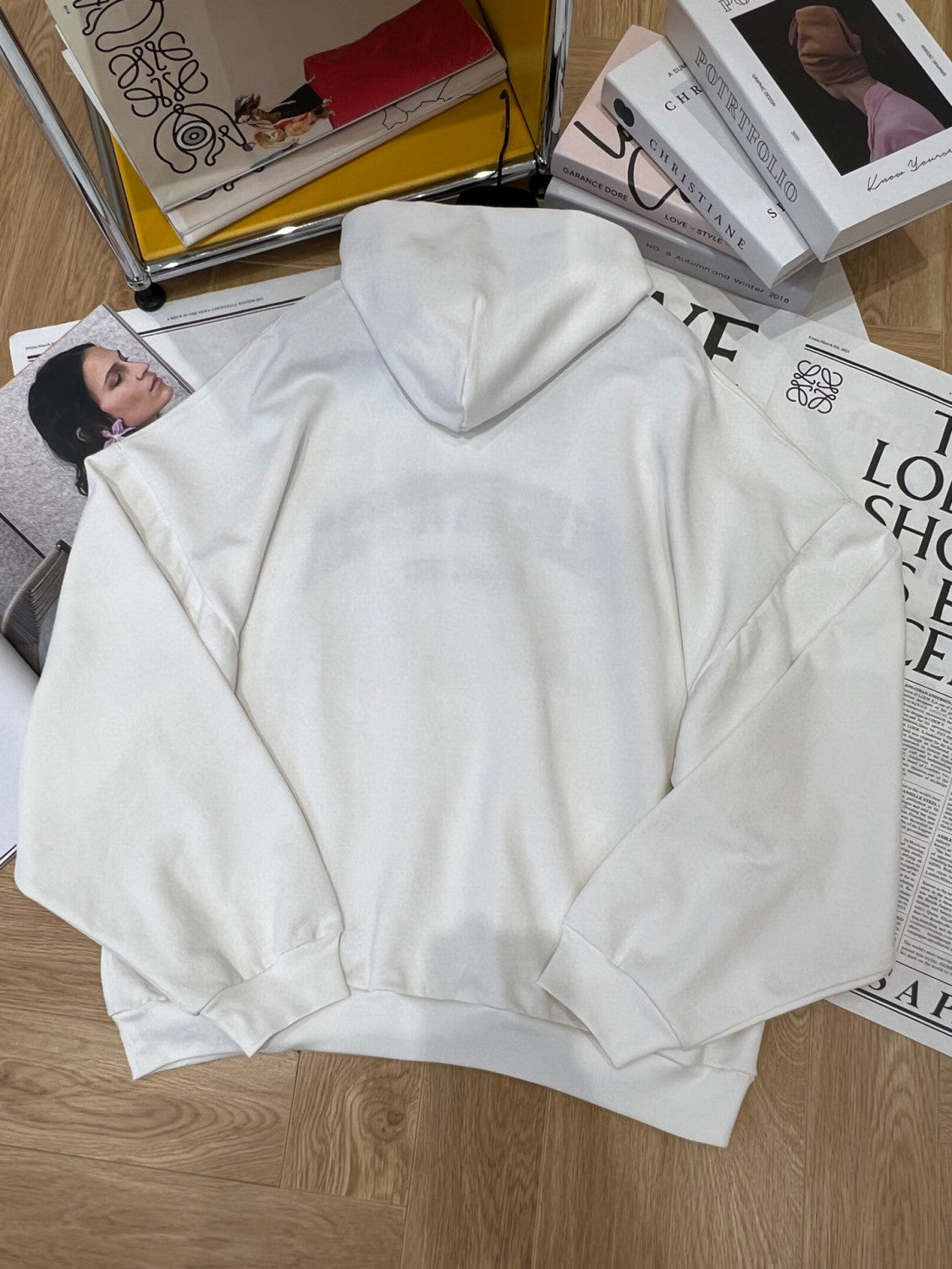 Balenciaga Back Flip Round Hoodie Oversize In Black Mirror Letter Hooded Sweatshirt Pullover #96248