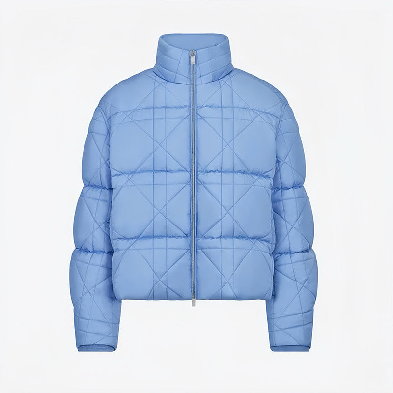 Dior Men's Autumn And Winter Fashion Trend Casual Zipper Stand Up Collar High Street Down Jacket Blue And Black Ngvp #7327