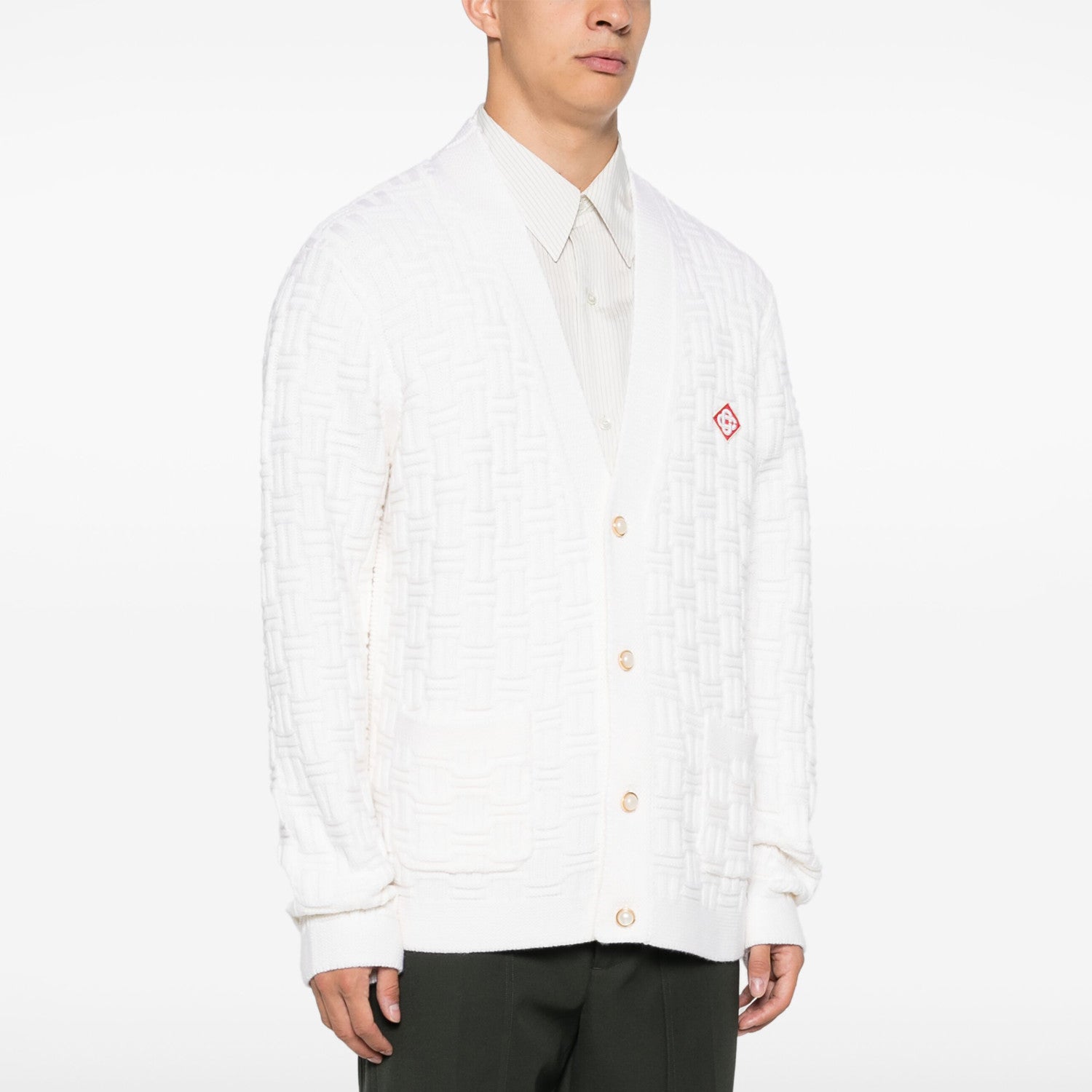 Casablanca Men's Spring And Fall Single Breasted Cozy Cardigan Knit Long Sleeved Sweater #73766