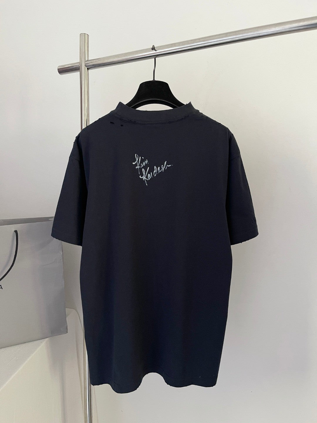 Balenciaga Men's and Women's Summer Portrait Printed Solid Colour Round Neck Cotton Short Sleeve T-Shirt #76598