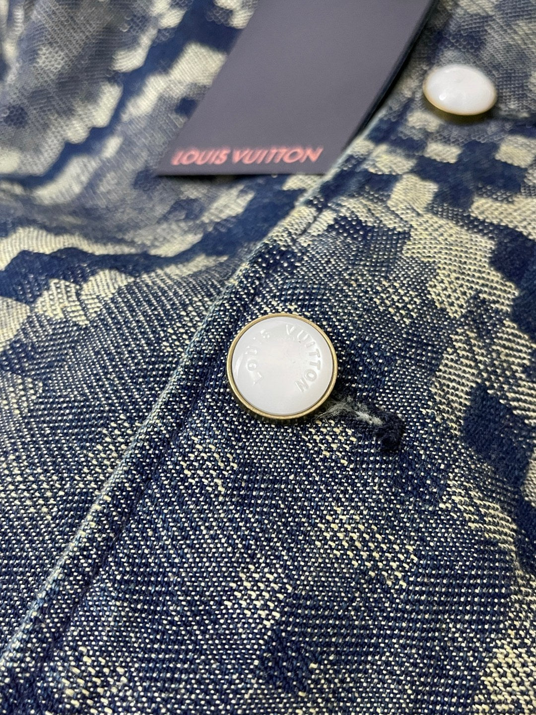 Louis Vuitton Men's Spring and Autumn Solid Color Snake Print Denim Single Breasted Long Sleeve Jacket Jeans Pants Suit Set #76539
