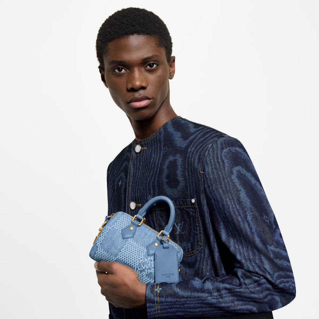 Louis Vuitton Speedy 18 Bandoulière Handbag Men's Women's Denim Bag Mini Handbags Fashion Luxury Temperament Bags N00208  #77281