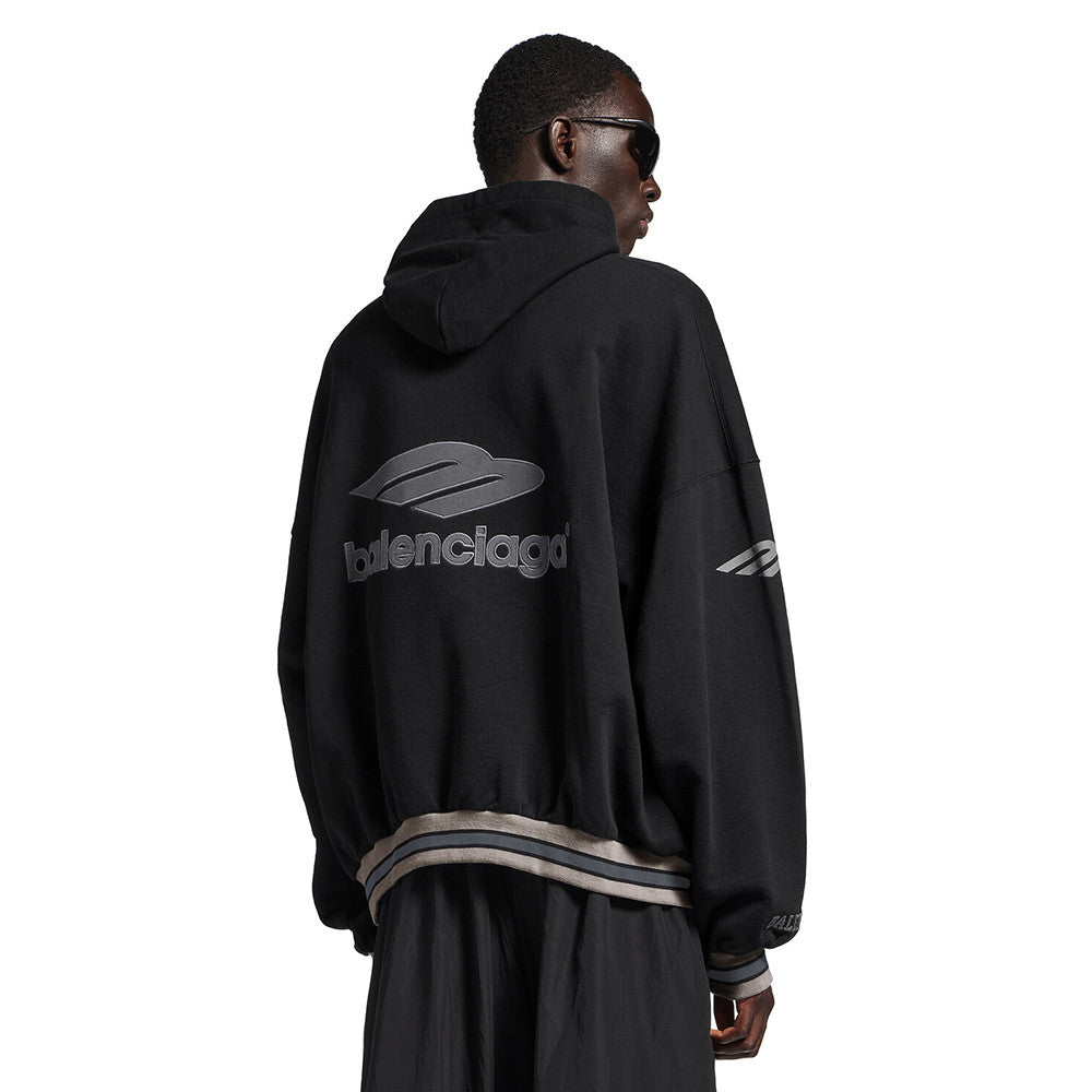 Balenciaga Men's 3b Football Polo Hoodie in Black anthracite #334489