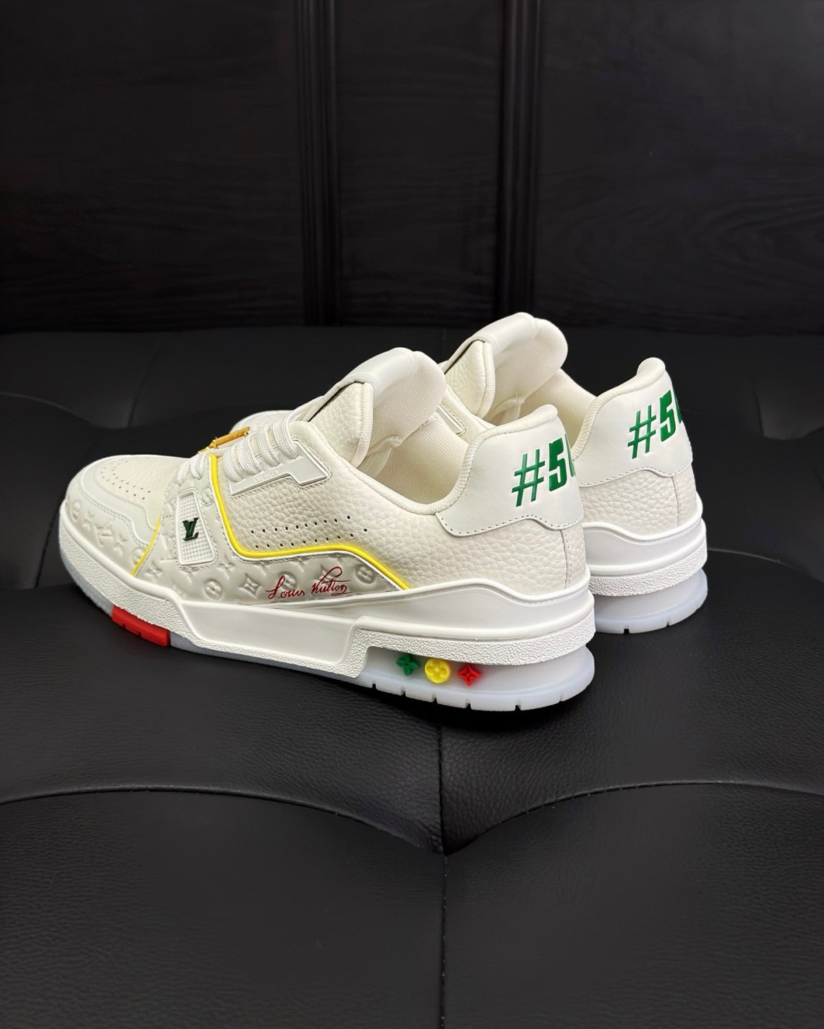 Louis Vuitton Men's And Women's Spring/summer Fashion Casual Round Toe Flat Lace Up Leather Low Top Casual Shoes #78352