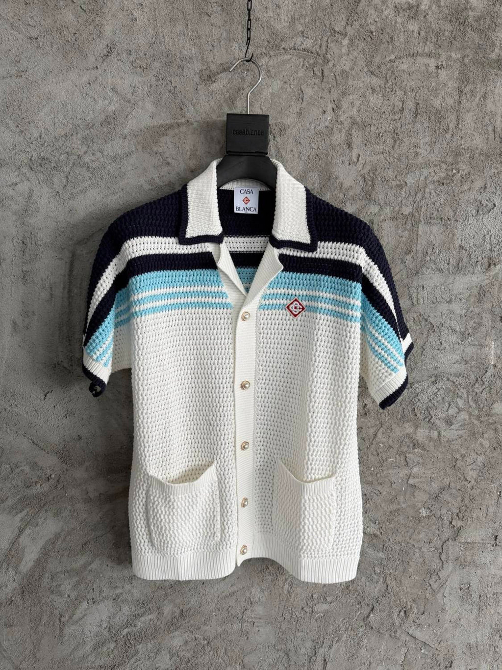 Casablanca Woven Striped Sweater Short-sleeved Shirt Shorts #335805