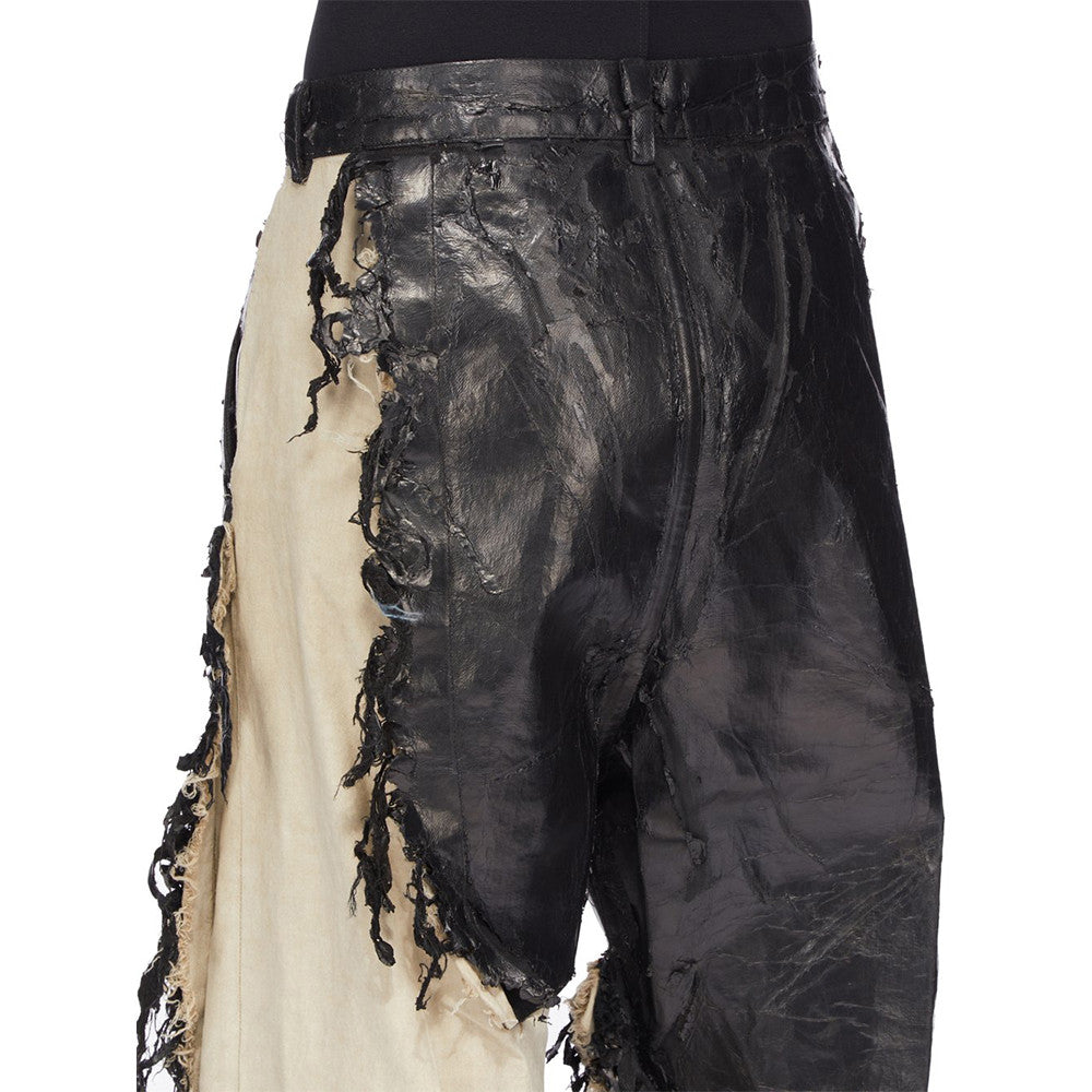 Rick Owens Waxed Colorblock Wide-leg Pants #334947