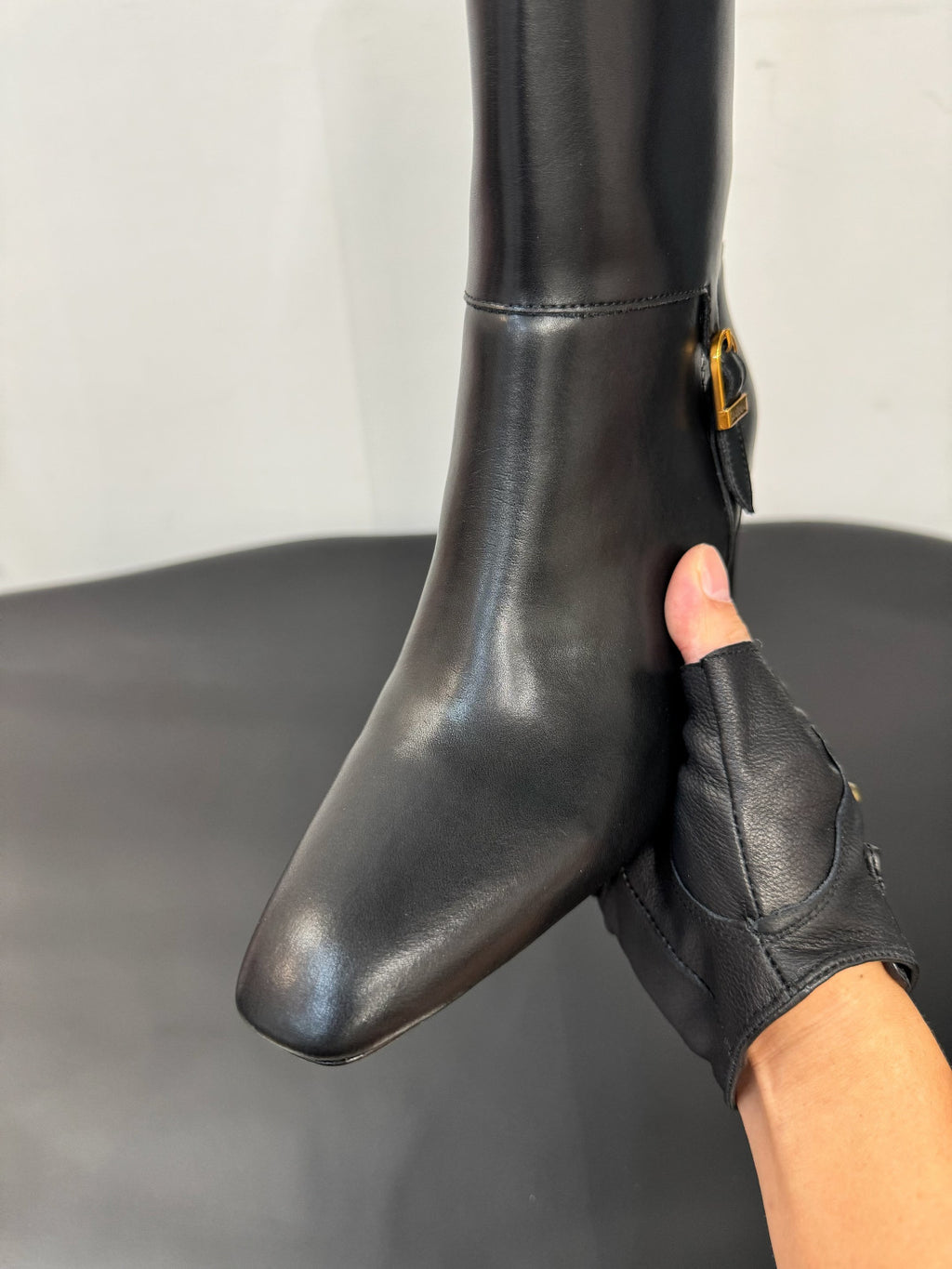 Saint Laurent Women's JULIA Boots In Smooth Leather In Black #329674