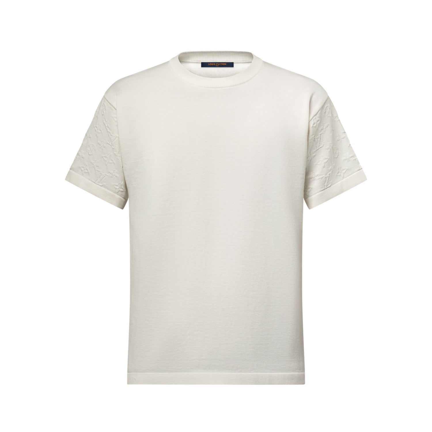 Louis Vuitton Men's Summer Solid Color Letter Printed Sleeve Cotton Round Neck Short Sleeve T-Shirt #76252