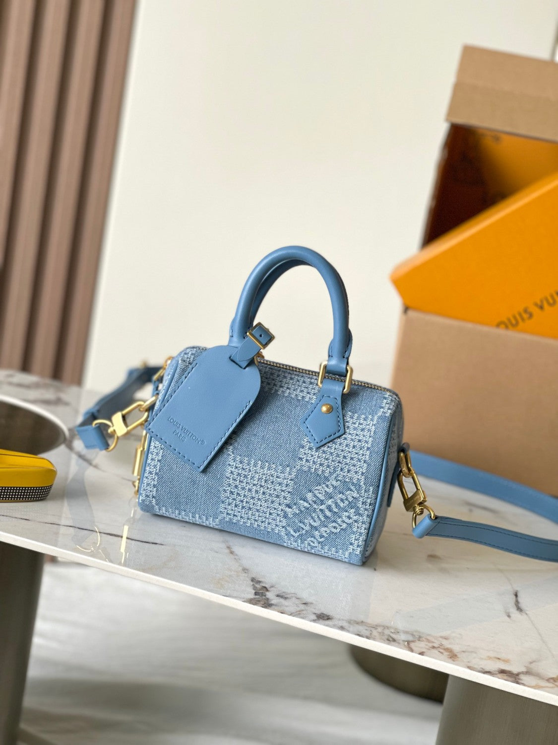 Louis Vuitton Speedy 18 Bandoulière Handbag Men's Women's Denim Bag Mini Handbags Fashion Luxury Temperament Bags N00208  #77281