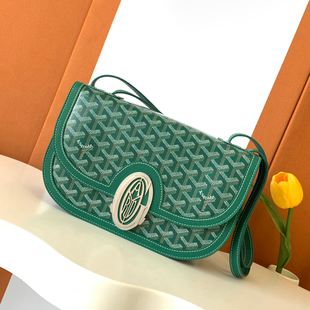 GOYARD Men's and Women's Old Flower Full Print Adjustable Shoulder Strap Canvas Patchwork Leather Flap Messenger Bag Shoulder Crossbody Bags #75318