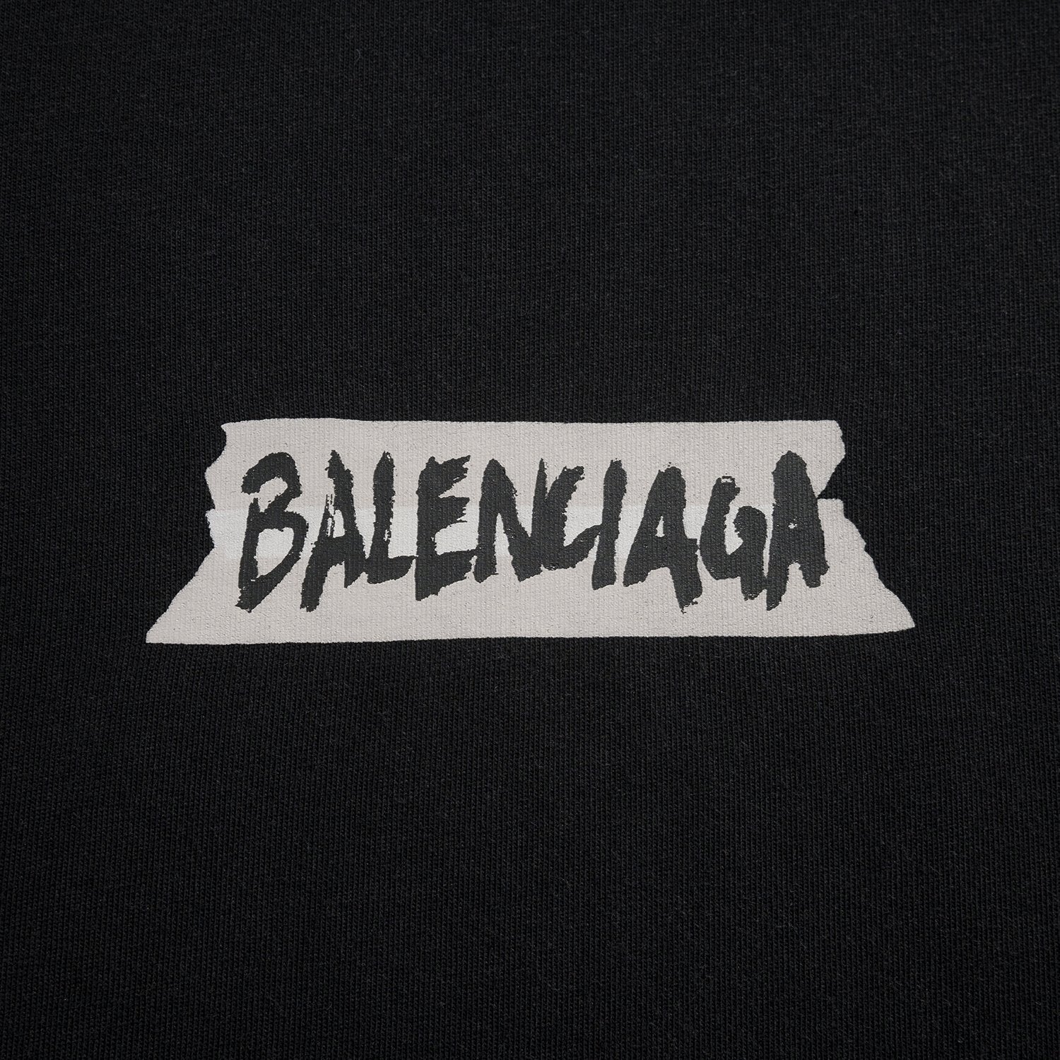 Balenciaga Women's and Men's Masking Tape T-shirt Medium Fit in Faded Black #333475
