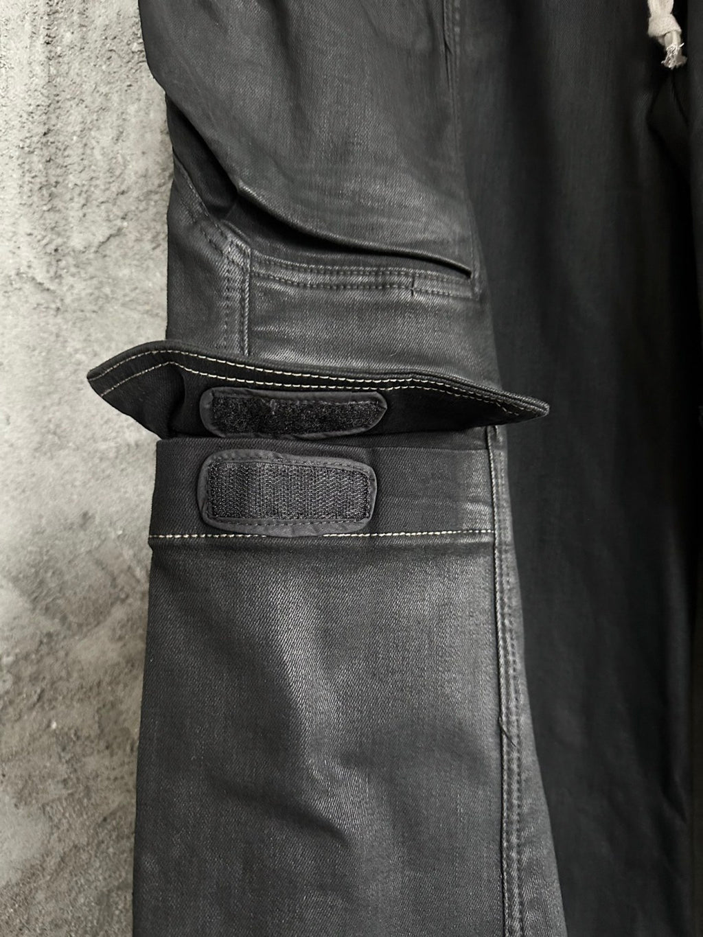 Rick Owens Men's High Street Four Seasons Batik Solid Color Stretch Lace-Up Workwear Flared Pants Casual Denim Trousers Pants Ngvp #1772