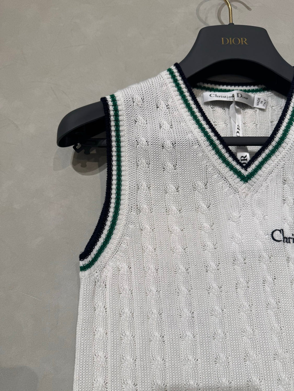 Dior Women's Fall/Winter Vibe Knit Vest Silk Blend Knit Color Blocking Fashion Retro Elegant Exquisite Top #81637