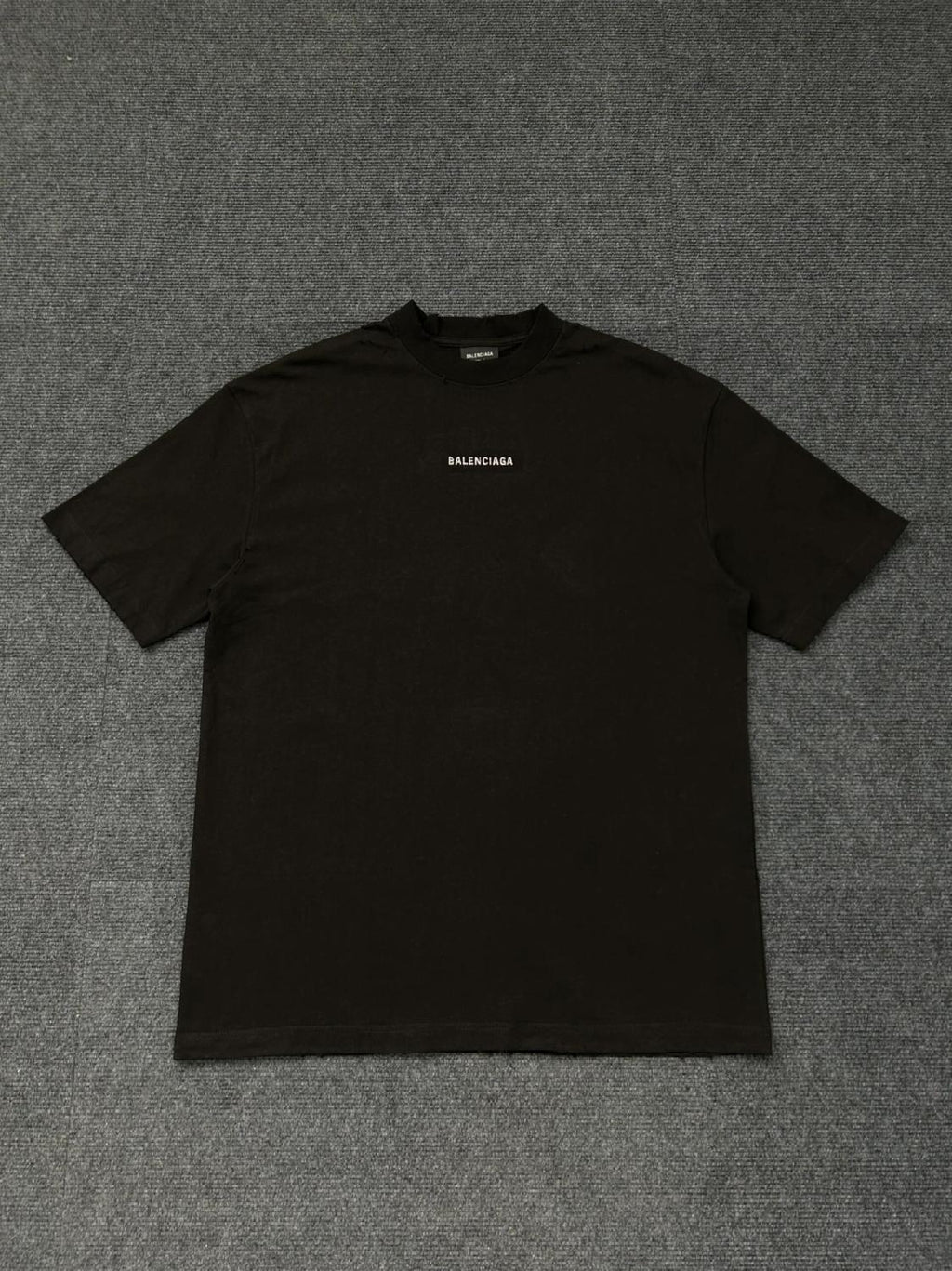 Balenciaga Men's Summer Hot Drill Logo Letter Print Black Cotton Short Sleeve T-Shirt #75455