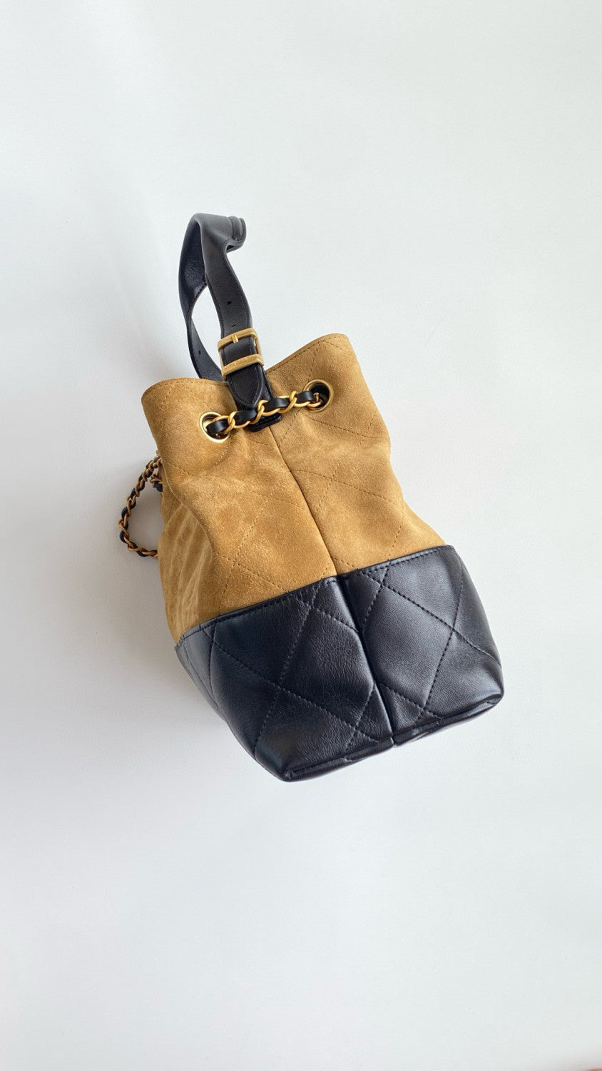 Chanel Women's Colour Blocking Suede Leather Patchwork Chain Shoulder Handbag Bag Bags #76918