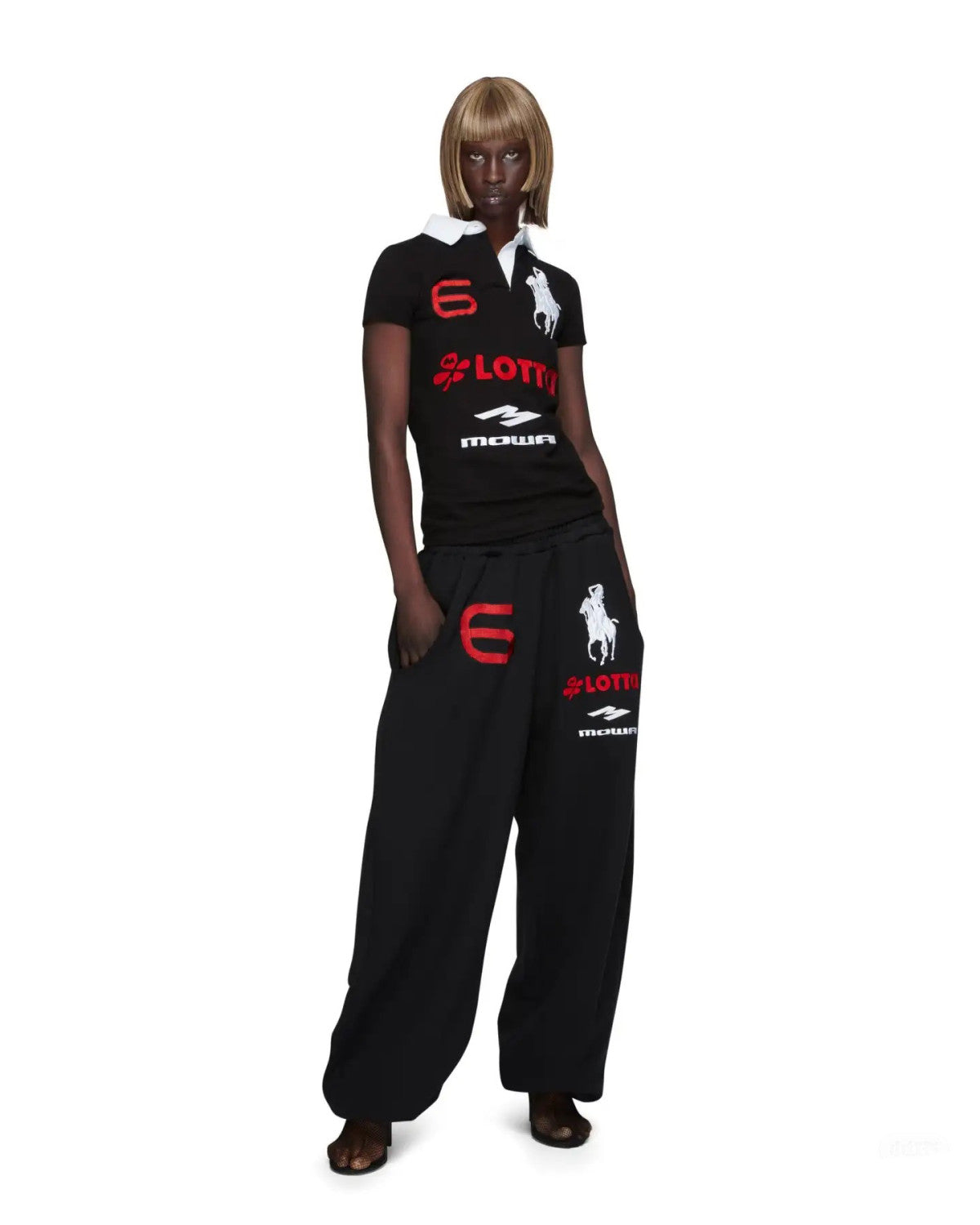 Mowalola Atl Opium Yvl Style Angel War Horse Embroidered Baggy Loose Wide Leg Sweatpants Men's Spring And Fall Fashion Pants #81432