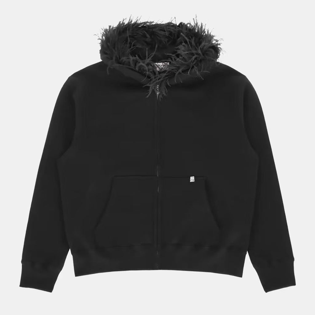 1017 Alyx 9sm Men's Fall And Winter Ostrich Hair Sweater Loose Zipper Hoodie Pure Black Jacket Rocky Same High Street Trend Casual Sweatshirt Ngvp #2467
