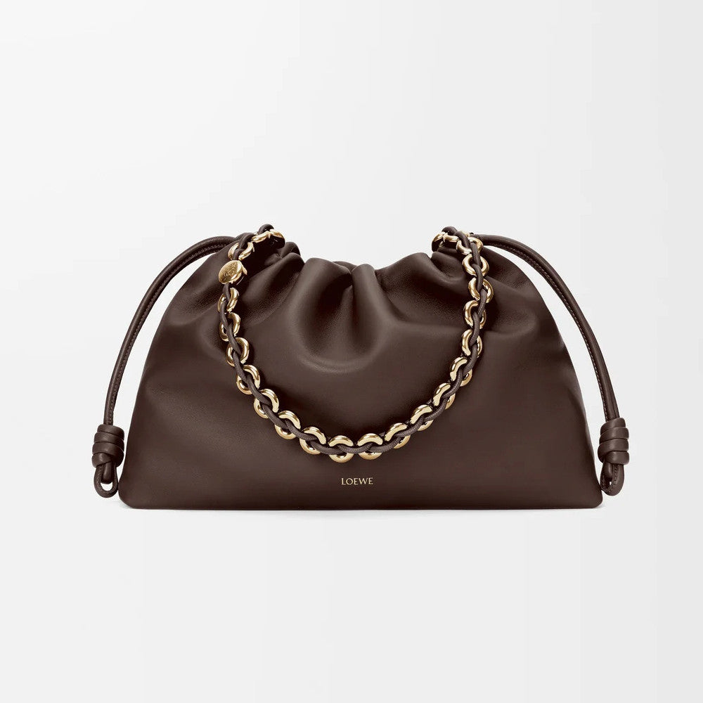 Loewe Flamenco Purse Women's Fashion Classic Solid Color Soft Napa Lambskin Leather Pleated Design Brand Logo Magnetic Buckle Closure Crossbody Bag Shoulder Bag Handbag Bags A411FPDX01-6579 #78346