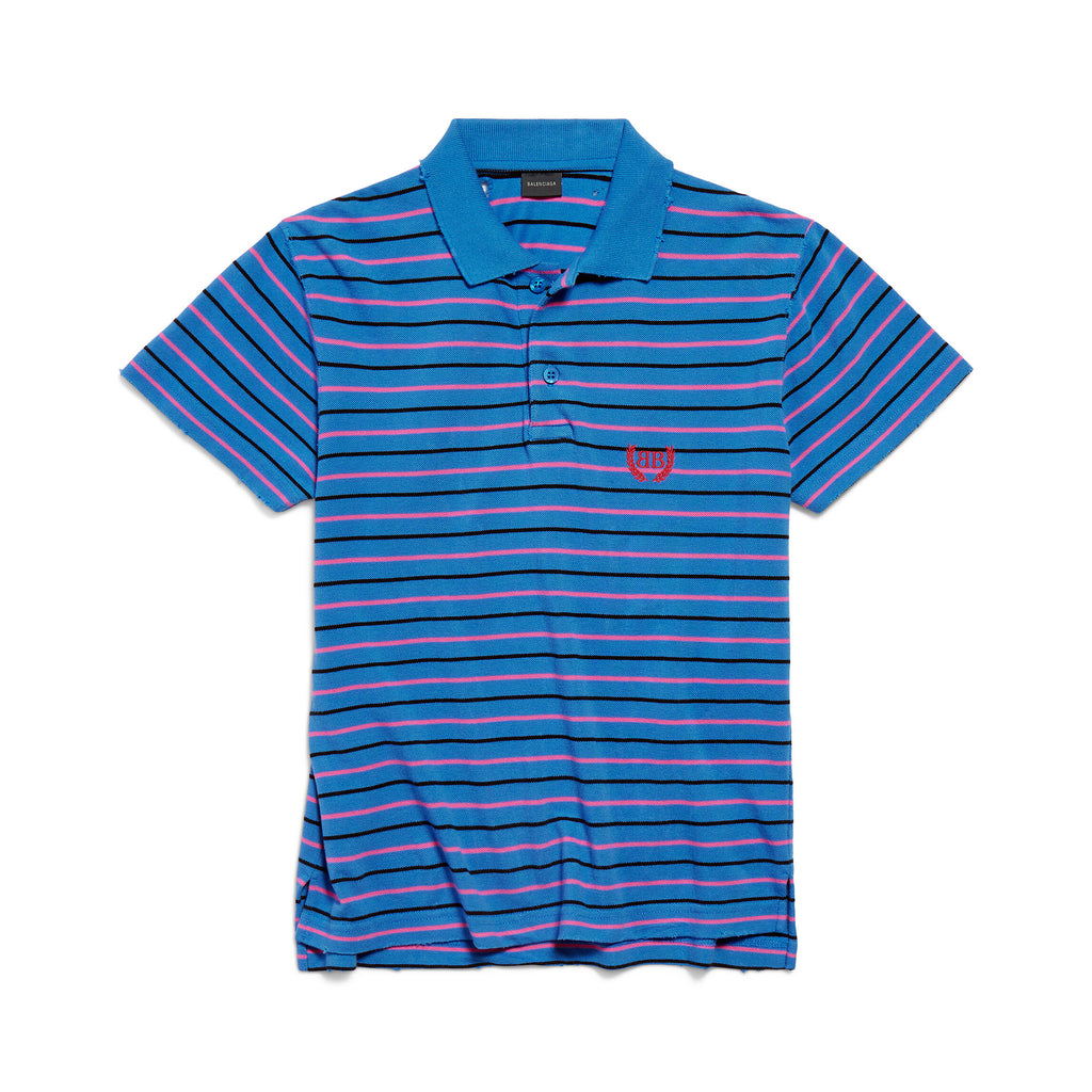 Balenciaga Men's Summer Solid Colour Stripe Printed Embroidery Pattern Printed Polo Neck Short Sleeve T-Shirt #77117