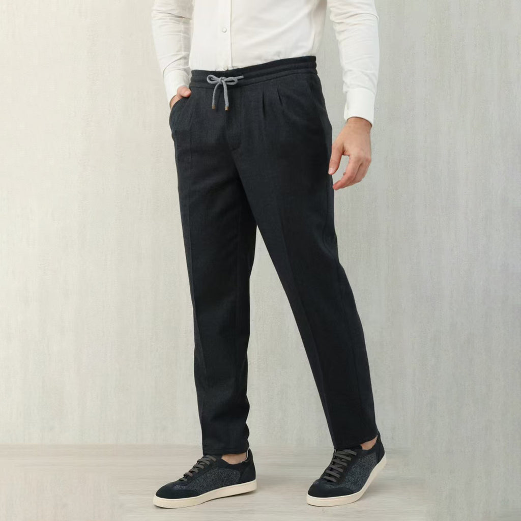 Brunello Cucinelli Men's Spring And Autumn Casual Drawstring Pants Fashion Trousers Loose Straight Comfortable Cotton Thin Trousers Ngvp #1469