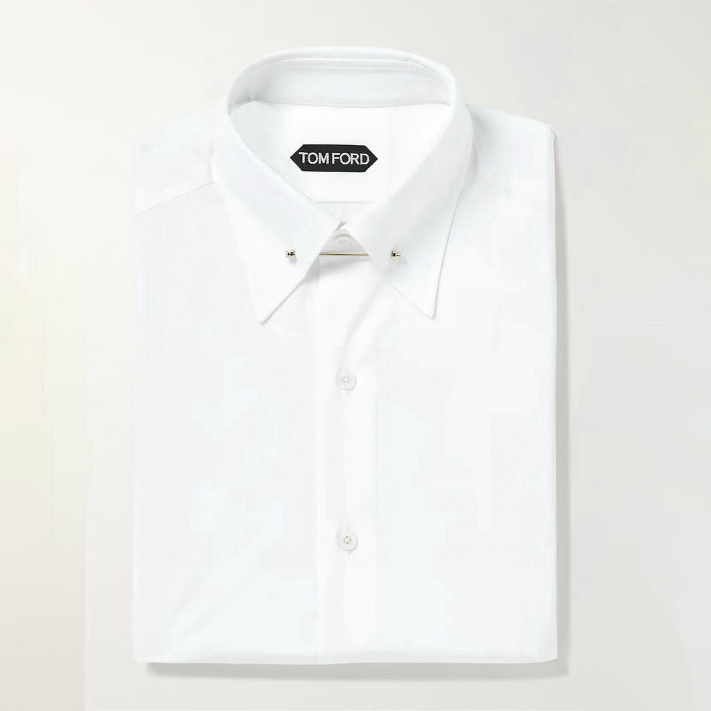 Tom Ford Men's Fashion Classic Notched Lapel Single-Breasted Premium Business Suit French Cuffs Dress Shirt #78943