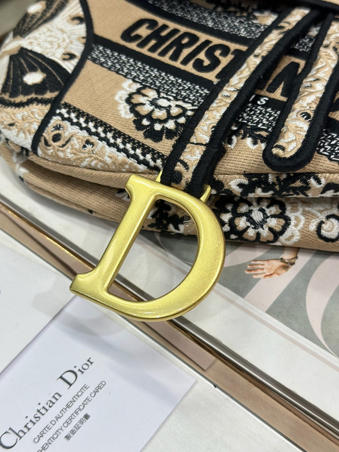Dior Women's Saddle Bag Stirrup And D-ring Charm Multi-coloured Embroidered Butterfly Design Flap Saddle Bag Handbag And Shoulder Bags M0446CESE-M918 #197332