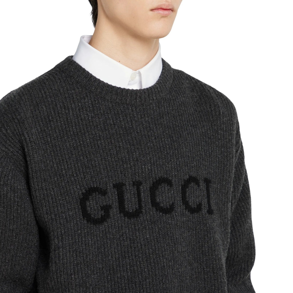 Gucci Men's And Women's Fall/winter Fashion Casual Solid Color Crew Neck Pullover With Letter Logo In Cashmere Sweater #79161