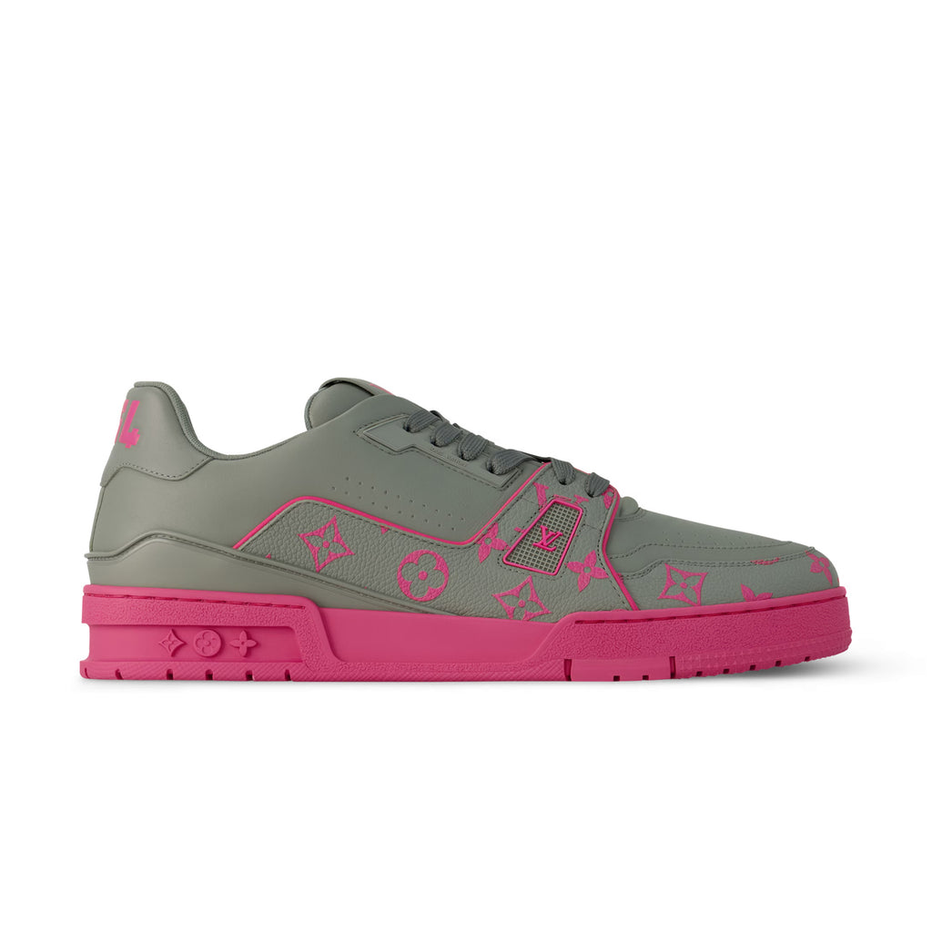 Louis Vuitton LV Trainer Men's Color-blocked Letter Print Pattern Cowhide Leather Low-top Lace-up Sneakers Shoes #77669
