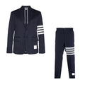 Thom Browne Men's Spring And Autumn Lapel Striped Long Sleeve Blazer Jacket Casual Solid Color Straight Trousers Two Piece Suit Set #81197