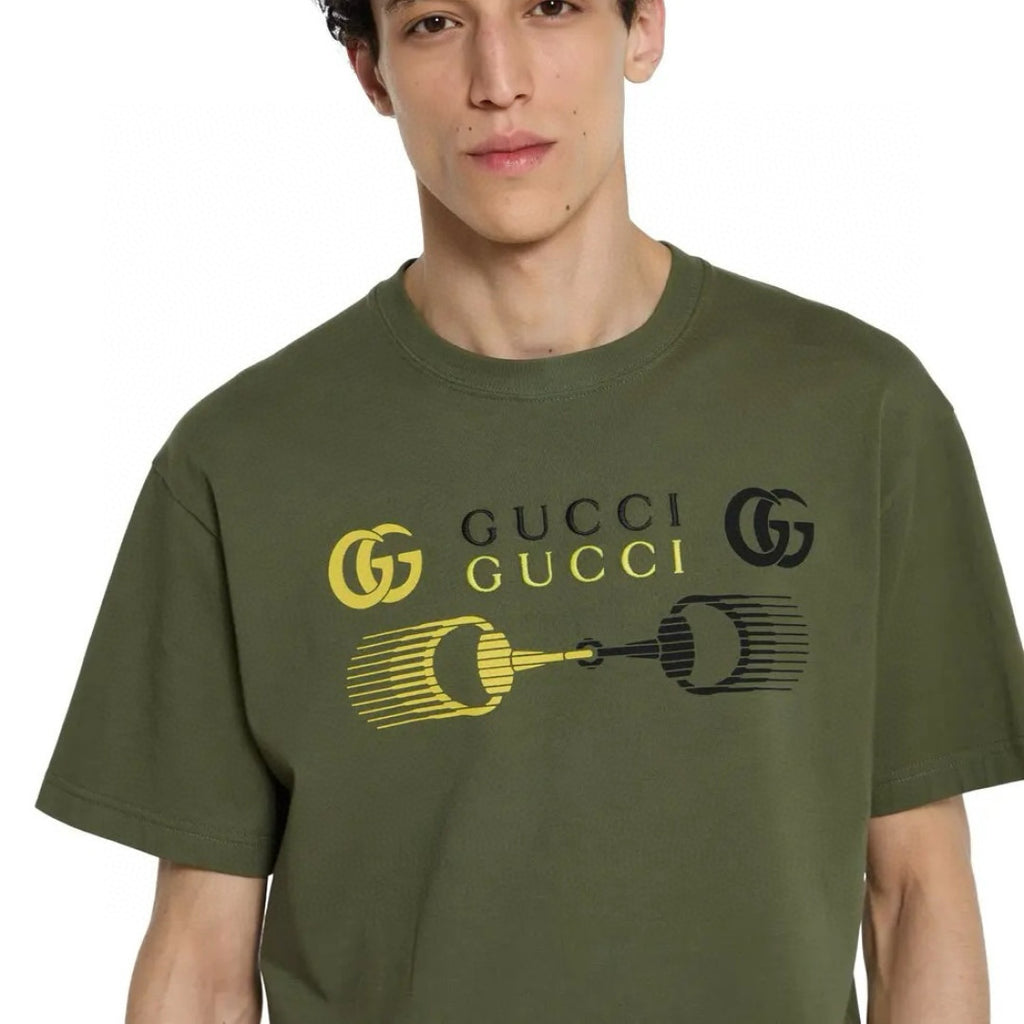 Gucci Men's Summer Solid Color Fashion Casual Letter Print Round Neck Drop Shoulder Short Sleeve T-Shirt #78253