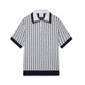 Casablanca Men's And Women's Summer Fashion Casual Collared Letter Combination Striped Knitted Polo Shirt Short Sleeved T-Shirt #78332