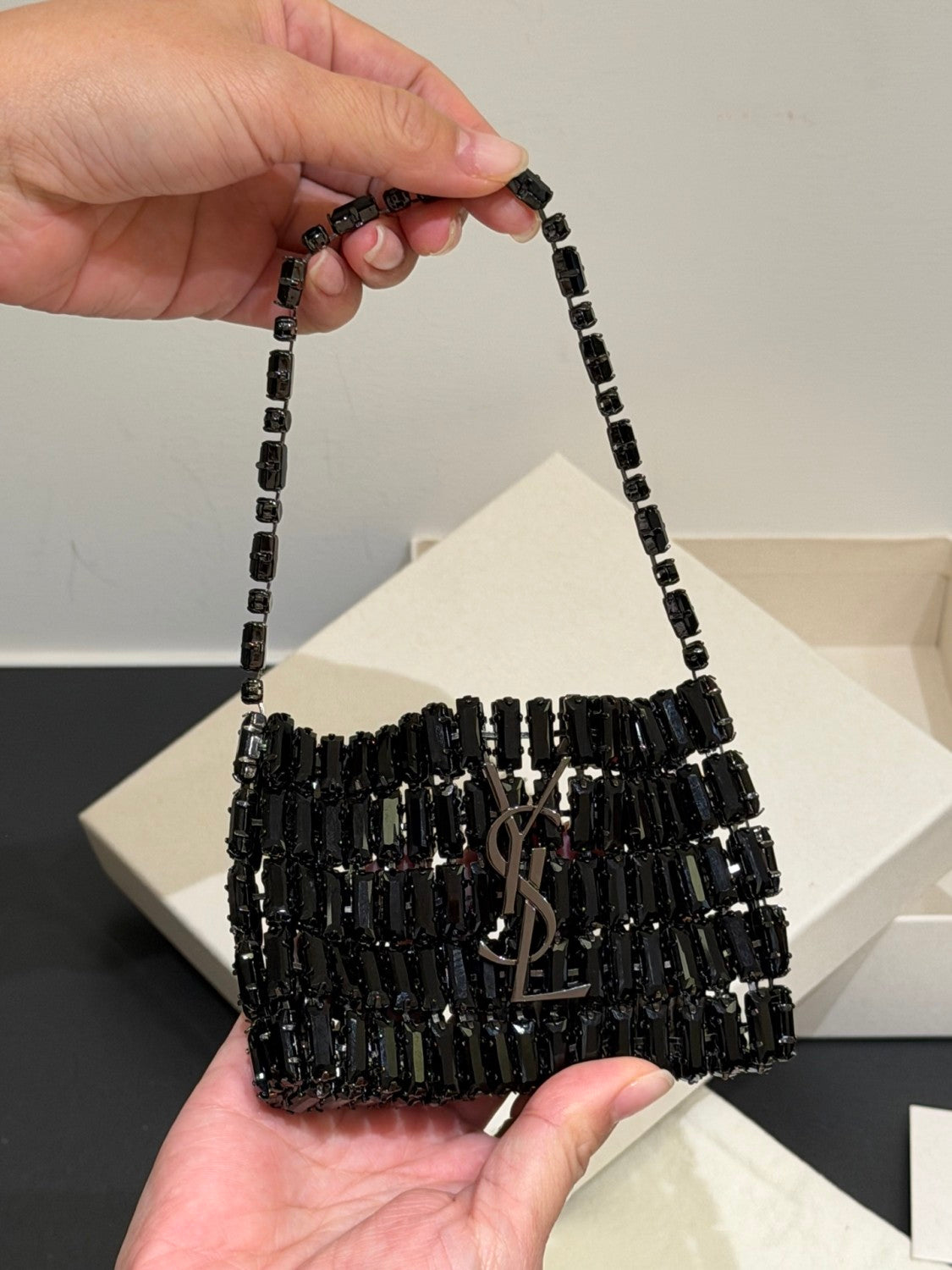 Saint Laurent Micro EVENING Bag In Crystals #379371