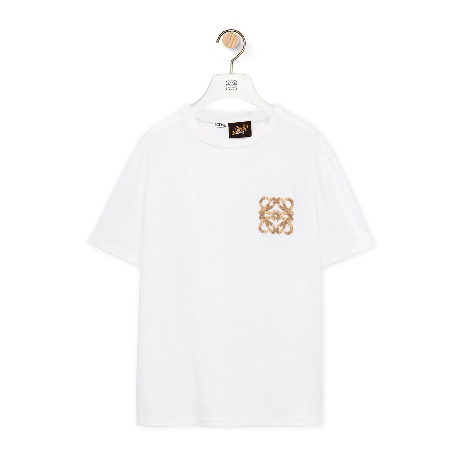 Loewe Men's Summer Solid Colour Wool Embroidery Logo Loose Round Neck Short Sleeve T-Shirt #99472